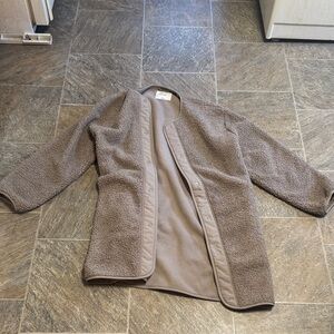 Wilfred Taupe Oversized Sherpa Jacket